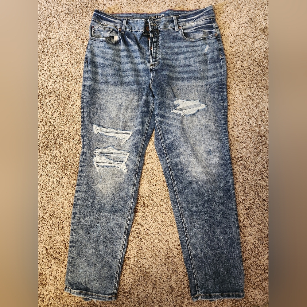 Acid Washed Button-Fly Jeans